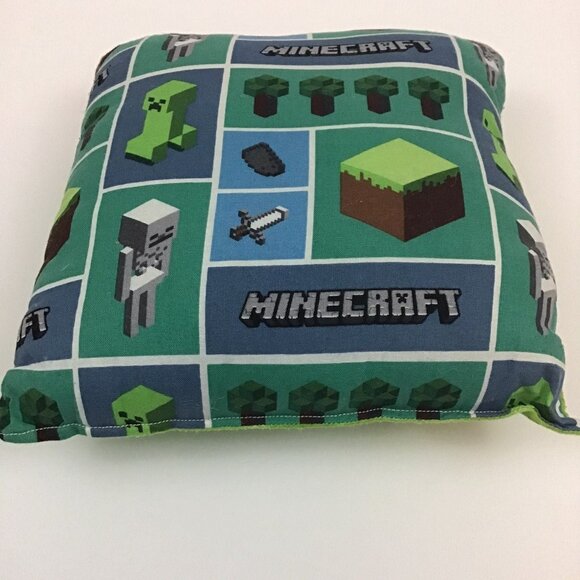 Minecraft Small Decorative Kids Bedroom Throw Pillow Creeper Skeleton Block - Picture 2 of 7